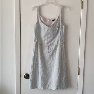 Tocca dress - aqua with variegated ribbon detail